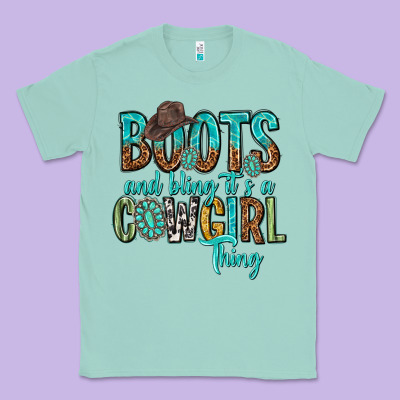 Boots And Bling Its A Cowgirl Thing Classic Tee Designed By Texasbilliewilder