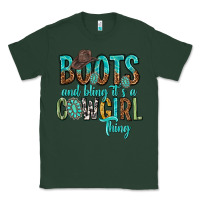 Sports Green boots and bling its a cowgirl thing Classic Tee - texasbilliewilder