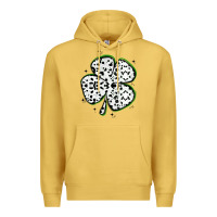 Antique Gold four leaf clover dalmatian print grunge Premium Hoodie - MaliasSmallBusiness