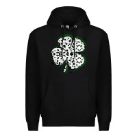Black four leaf clover dalmatian print grunge Premium Hoodie - MaliasSmallBusiness