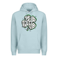 Blue Mist four leaf clover dalmatian print grunge Premium Hoodie - MaliasSmallBusiness