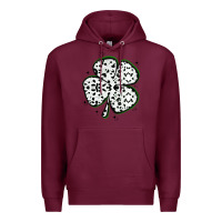 Burgundy four leaf clover dalmatian print grunge Premium Hoodie - MaliasSmallBusiness