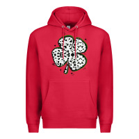 Cardinal four leaf clover dalmatian print grunge Premium Hoodie - MaliasSmallBusiness