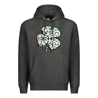 Charcoal Heather four leaf clover dalmatian print grunge Premium Hoodie - MaliasSmallBusiness