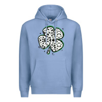 Colony Blue four leaf clover dalmatian print grunge Premium Hoodie - MaliasSmallBusiness