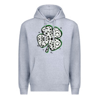 Heather Grey four leaf clover dalmatian print grunge Premium Hoodie - MaliasSmallBusiness