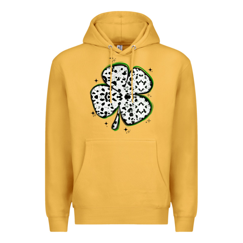 Four Leaf Clover Dalmatian Print Grunge Premium Hoodie by MaliasSmallBusiness | Teevron