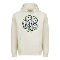 Oatmeal Heather four leaf clover dalmatian print grunge Premium Hoodie - MaliasSmallBusiness