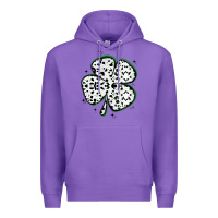 Purple four leaf clover dalmatian print grunge Premium Hoodie - MaliasSmallBusiness