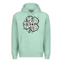Seafoam four leaf clover dalmatian print grunge Premium Hoodie - MaliasSmallBusiness