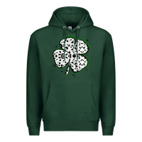 Sports Green four leaf clover dalmatian print grunge Premium Hoodie - MaliasSmallBusiness