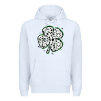 White four leaf clover dalmatian print grunge Premium Hoodie - MaliasSmallBusiness