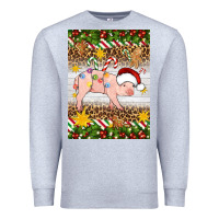Heather Grey christmas pig Premium Sweatshirt - Artiststas