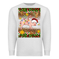 Oatmeal Heather christmas pig Premium Sweatshirt - Artiststas