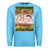 Ocean Blue christmas pig Premium Sweatshirt - Artiststas