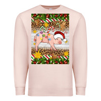 Pale Pink christmas pig Premium Sweatshirt - Artiststas
