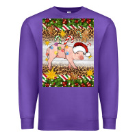 Purple christmas pig Premium Sweatshirt - Artiststas