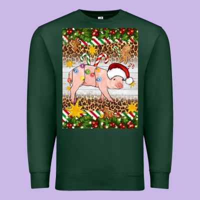 Christmas Pig Premium Sweatshirt Designed By Artiststas