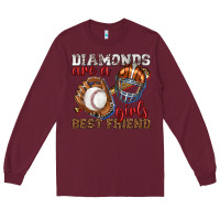 Burgundy diamonds are a girls best friend baseball Long Sleeve Tee - texasbilliewilder