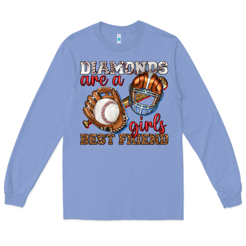 Diamonds Are A Girls Best Friend Baseball Long Sleeve Tee by texasbilliewilder | Teevron