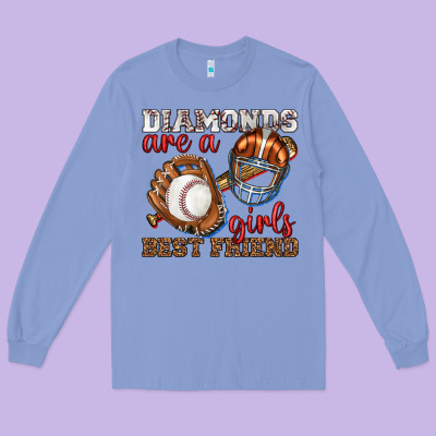 Long Sleeve Tee diamonds are a girls best friend baseball