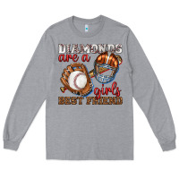 Heather Grey diamonds are a girls best friend baseball Long Sleeve Tee - texasbilliewilder