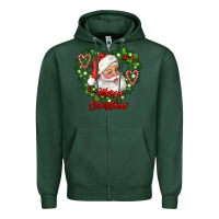 Sports Green merry christmas santa Zipper Hoodie - RanaPortraitStore
