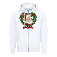 White merry christmas santa Zipper Hoodie - RanaPortraitStore