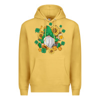 Antique Gold st patrick's day shamrock sunflowers gnome Premium Hoodie - MaliasSmallBusiness