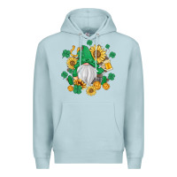 Blue Mist st patrick's day shamrock sunflowers gnome Premium Hoodie - MaliasSmallBusiness