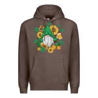Coffee st patrick's day shamrock sunflowers gnome Premium Hoodie - MaliasSmallBusiness