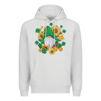 Dove Grey st patrick's day shamrock sunflowers gnome Premium Hoodie - MaliasSmallBusiness
