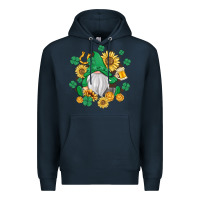 Navy st patrick's day shamrock sunflowers gnome Premium Hoodie - MaliasSmallBusiness