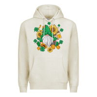 Oatmeal Heather st patrick's day shamrock sunflowers gnome Premium Hoodie - MaliasSmallBusiness