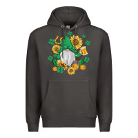 Smoke st patrick's day shamrock sunflowers gnome Premium Hoodie - MaliasSmallBusiness