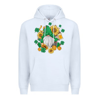 White st patrick's day shamrock sunflowers gnome Premium Hoodie - MaliasSmallBusiness