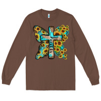 Chestnut faith sunflower cross Long Sleeve Tee - Zillion Design Studio