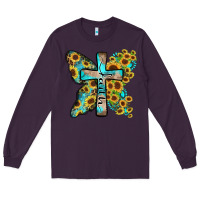 Plum faith sunflower cross Long Sleeve Tee - Zillion Design Studio