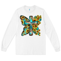 White faith sunflower cross Long Sleeve Tee - Zillion Design Studio
