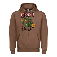 Chestnut merry and bright with cactus Zipper Hoodie - RanaPortraitStore