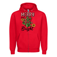 Red merry and bright with cactus Zipper Hoodie - RanaPortraitStore