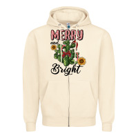 Sandshell merry and bright with cactus Zipper Hoodie - RanaPortraitStore