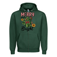 Sports Green merry and bright with cactus Zipper Hoodie - RanaPortraitStore