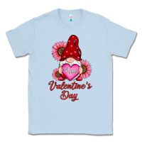Dusty Blue happy valentine's day gnomes with sunflower Classic Tee - RanaPortraitStore