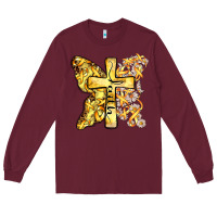 Burgundy faith child cancer cross Long Sleeve Tee - Zillion Design Studio