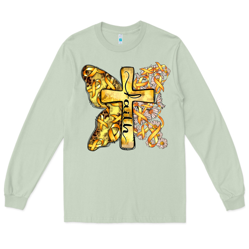 Faith Child Cancer Cross Long Sleeve Tee by Zillion Design Studio | Teevron
