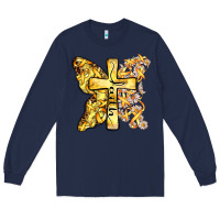 Navy faith child cancer cross Long Sleeve Tee - Zillion Design Studio
