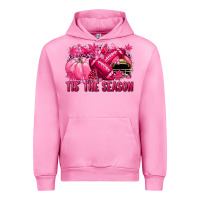 Fuchsia Pink Tis' the season Football Breast Cancer Urban Hoodie - NancyCooperArtShop