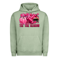 Pigment Oil Green Tis' the season Football Breast Cancer Urban Hoodie - NancyCooperArtShop