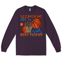 Plum diamonds are a girls best friend basketball Long Sleeve Tee - texasbilliewilder